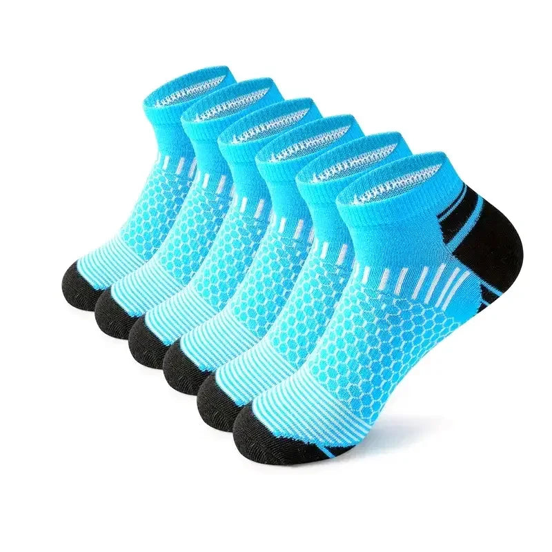 6 pairs Men's Short Sports Socks - Moisture-Wicking, Breathable, All-Season Athletic Socks