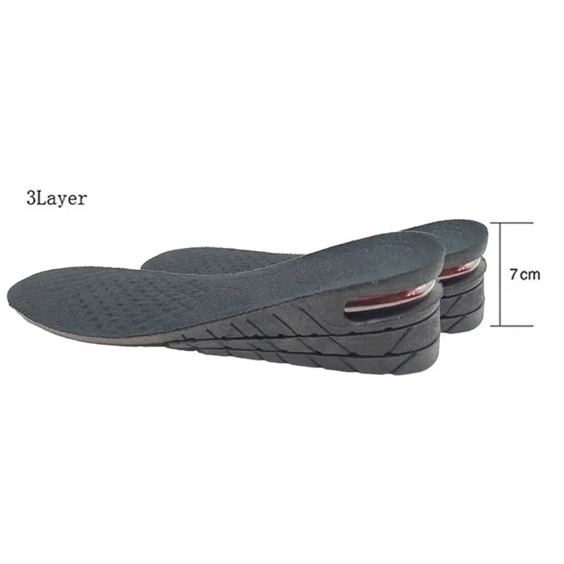 3-9cm Height Increase Insole With Air Cushion Height Lift Taller Support Absorbant Foot Pad Adjustable Cut Shoe Heel Insert