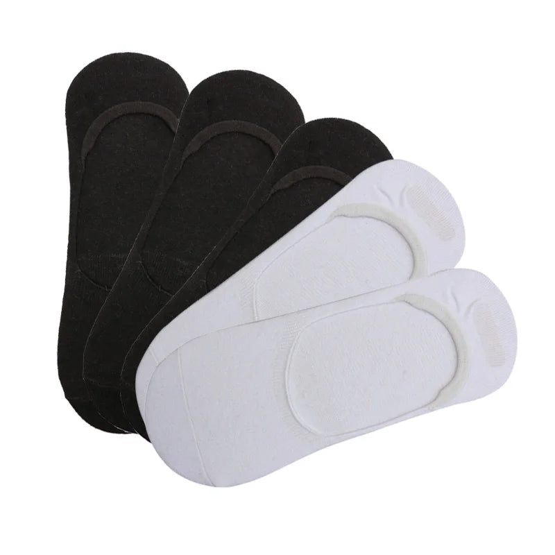 6 Pairs/Lot Men's Bamboo Breathable Invisible Socks Low Cut Casual Cotton Boat Non-Slip No Show High Quality Sock