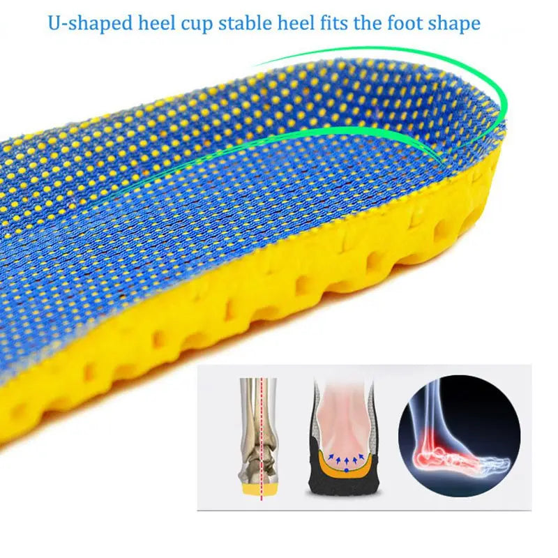 Memory Foam Insoles For Shoes Sole Mesh Deodorant Breathable Cushion Running Insoles For Feet Man Women Orthopedic Insoles