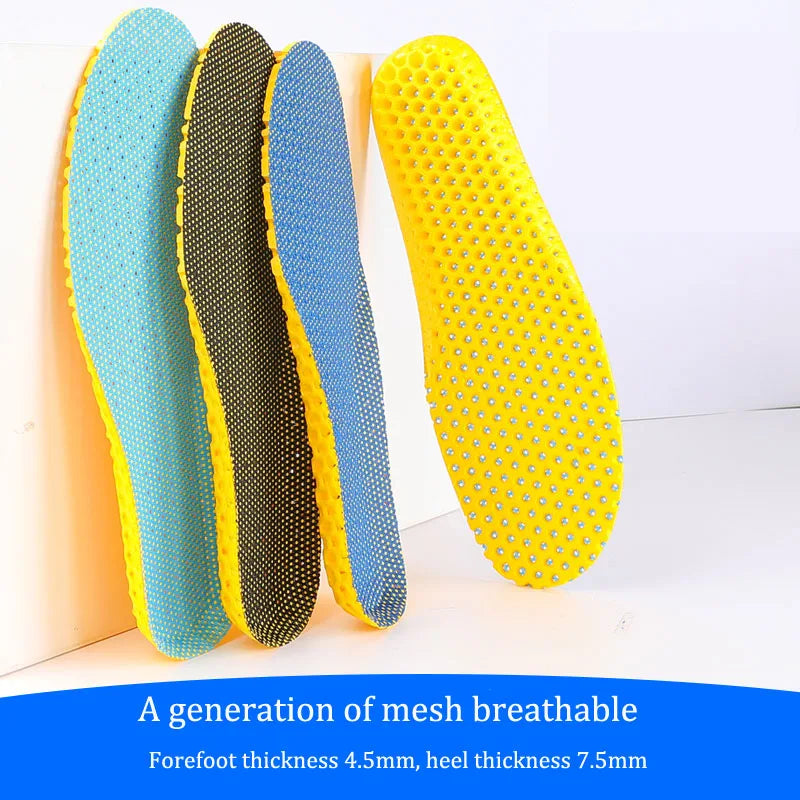 Memory Foam Insoles For Shoes Sole Mesh Deodorant Breathable Cushion Running Insoles For Feet Man Women Orthopedic Insoles