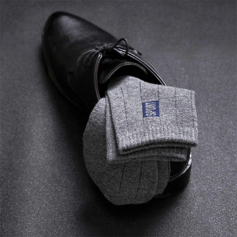 20Pcs=10Pairs High Quality Men Socks Cotton Breathable Sweat-Absorbent Middle Tuble Black Socks Deodorant Business Men Gift Sock