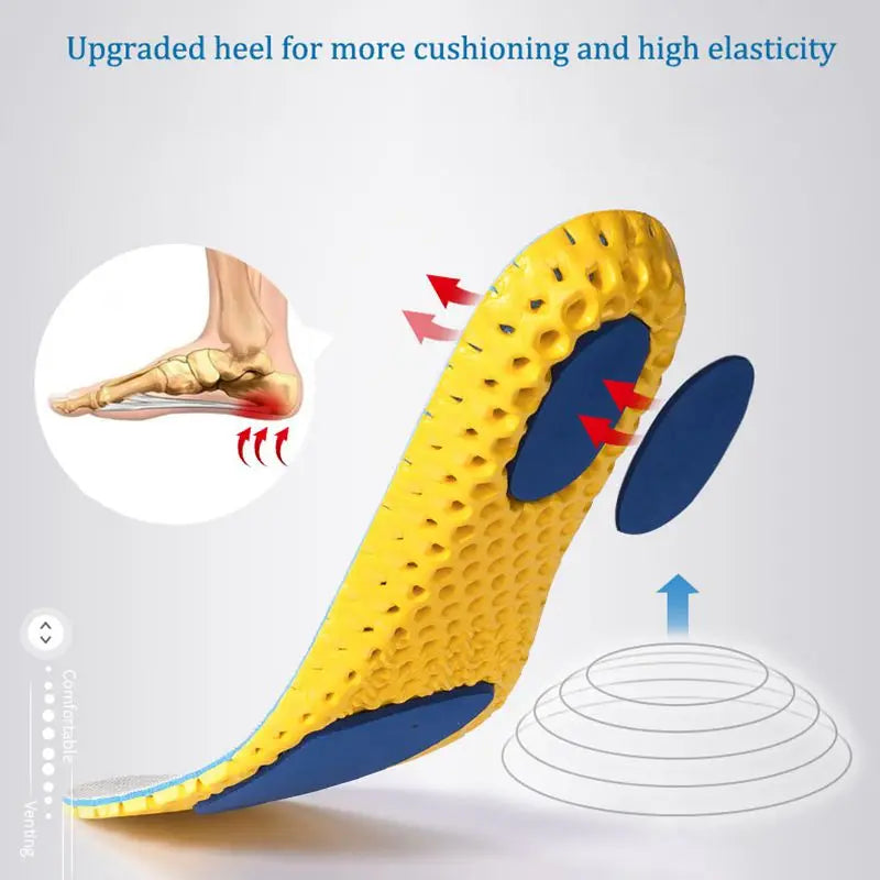 Memory Foam Insoles For Shoes Sole Mesh Deodorant Breathable Cushion Running Insoles For Feet Man Women Orthopedic Insoles