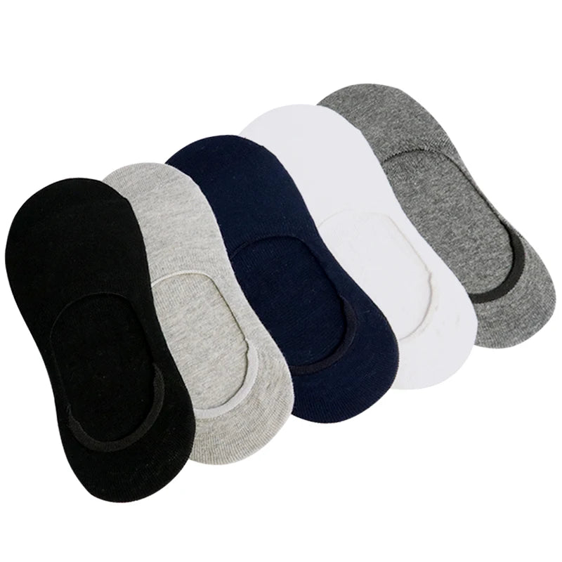 6 Pairs/Lot Men's Bamboo Breathable Invisible Socks Low Cut Casual Cotton Boat Non-Slip No Show High Quality Sock