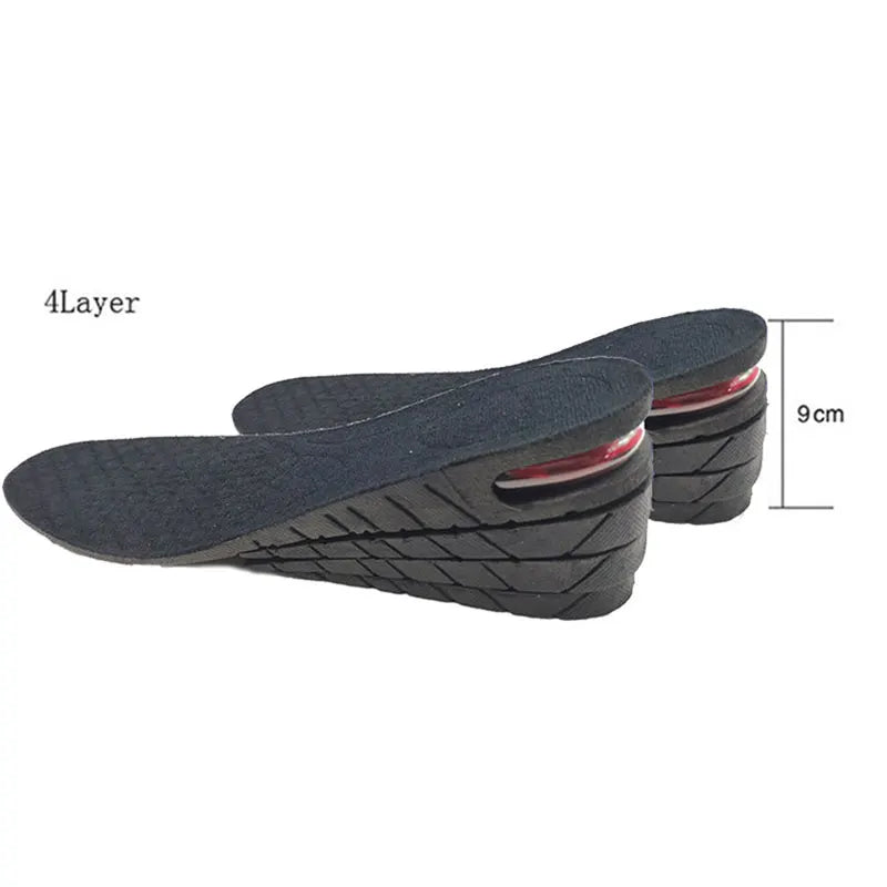 3-9cm Height Increase Insole With Air Cushion Height Lift Taller Support Absorbant Foot Pad Adjustable Cut Shoe Heel Insert