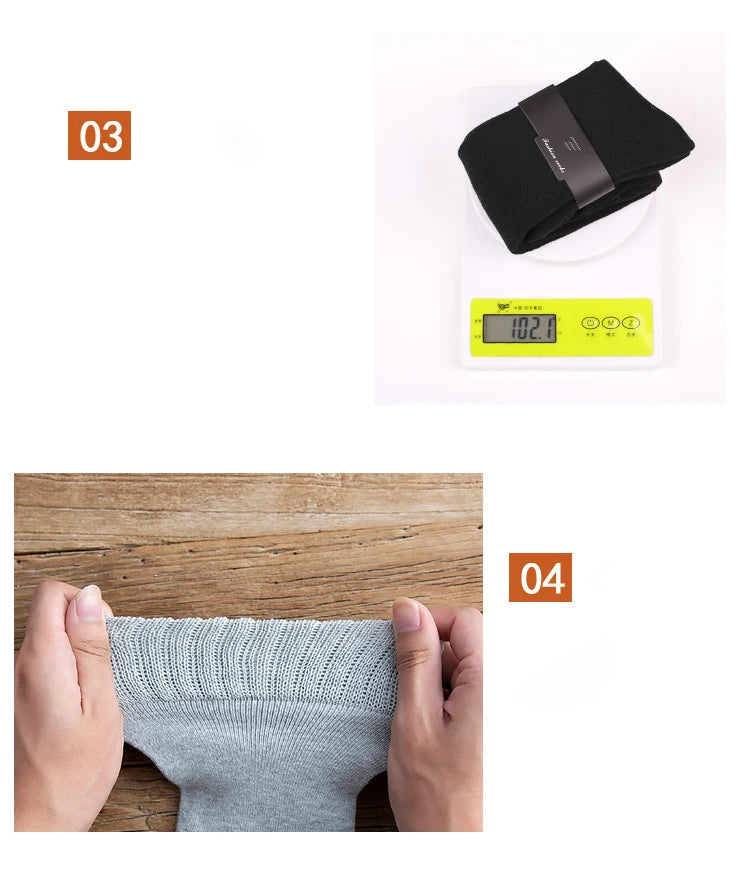 6PCS=3Pairs Men's Winter Compression Stocking Warm Hot Knee High Long Leg Terry Socks Warm Thicken Cover Calf Socks Size 38-44