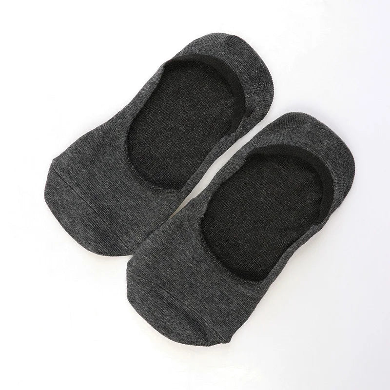 6 Pairs/Lot Men's Bamboo Breathable Invisible Socks Low Cut Casual Cotton Boat Non-Slip No Show High Quality Sock