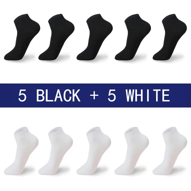High Quality 10 Pairs/lot Socks Men Large size 42,43,44,45,46,47,48 Casual Breathable Fashion Black White Male Cotton Socks shor