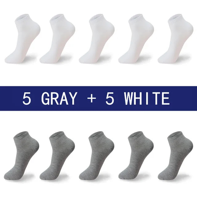 High Quality 10 Pairs/lot Socks Men Large size 42,43,44,45,46,47,48 Casual Breathable Fashion Black White Male Cotton Socks shor