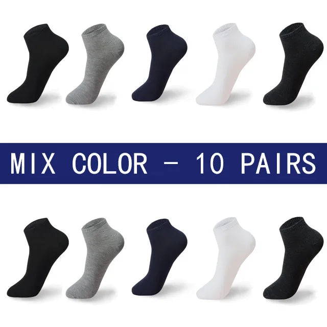High Quality 10 Pairs/lot Socks Men Large size 42,43,44,45,46,47,48 Casual Breathable Fashion Black White Male Cotton Socks shor