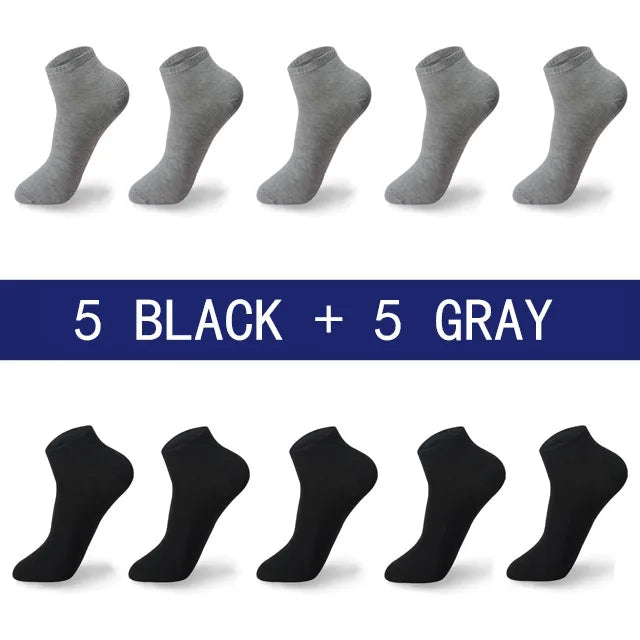 High Quality 10 Pairs/lot Socks Men Large size 42,43,44,45,46,47,48 Casual Breathable Fashion Black White Male Cotton Socks shor