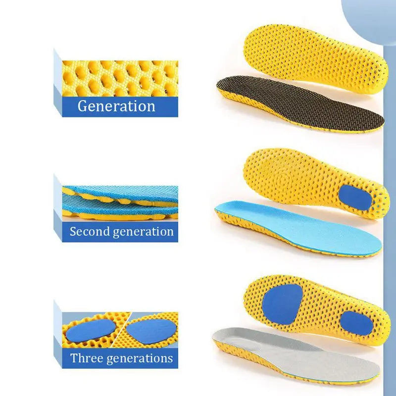 Memory Foam Insoles For Shoes Sole Mesh Deodorant Breathable Cushion Running Insoles For Feet Man Women Orthopedic Insoles