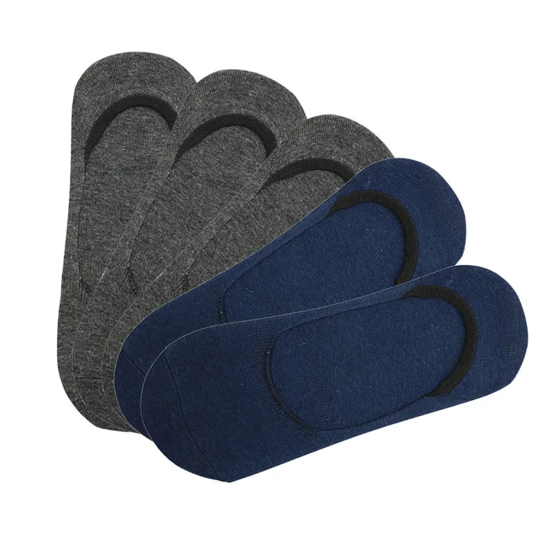 6 Pairs/Lot Men's Bamboo Breathable Invisible Socks Low Cut Casual Cotton Boat Non-Slip No Show High Quality Sock