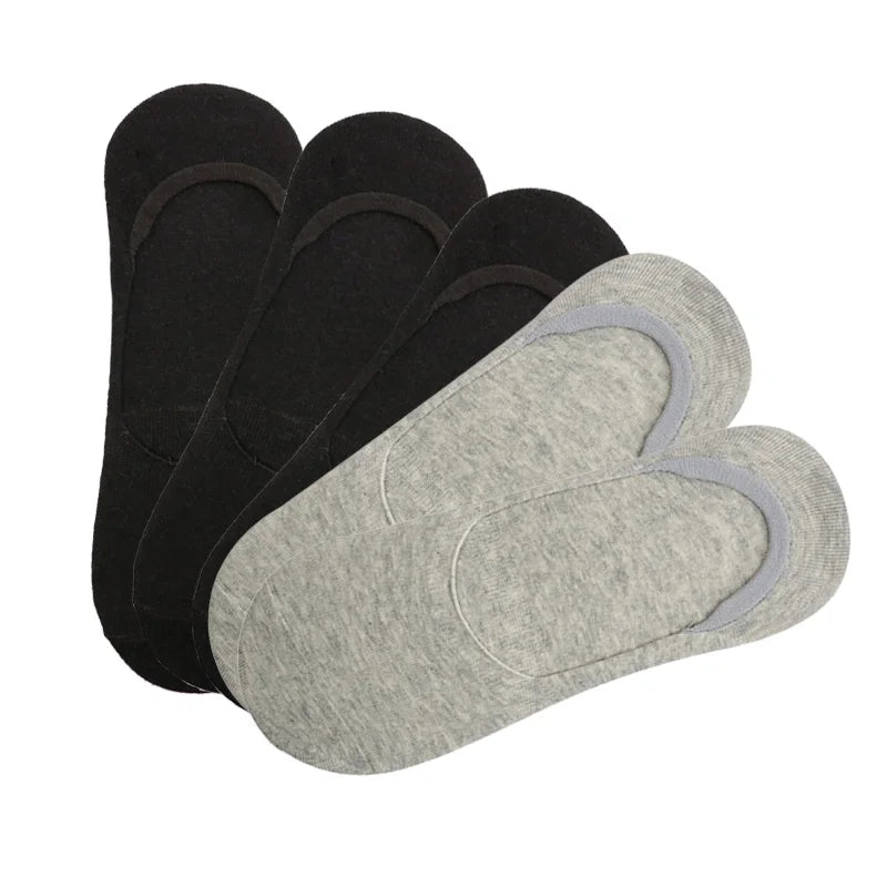 6 Pairs/Lot Men's Bamboo Breathable Invisible Socks Low Cut Casual Cotton Boat Non-Slip No Show High Quality Sock