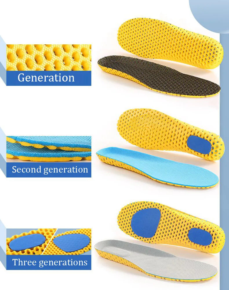 Memory Foam Insoles For Shoes Sole Mesh Deodorant Breathable Cushion Running Insoles For Feet Man Women Orthopedic Insoles