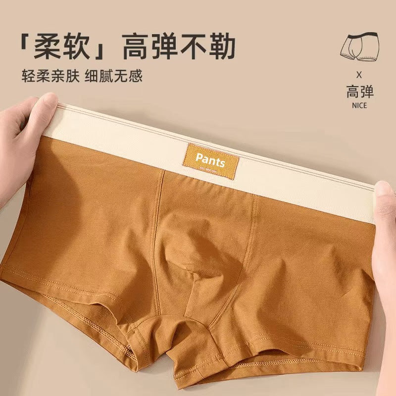 4 pcs Men Underwear Cotton BoxerShorts Hombre Panties Man Breathable Underpants Sexy Sports Comfort Male Boxers Large Size L-7XL