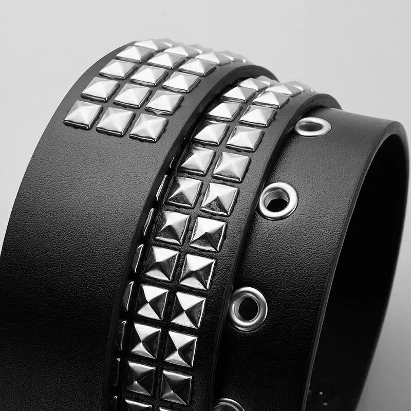 Trend Rivet Belt Heavy Metal Belt Men Women Punk Nightclub Rock Style Belt Jeans Belt Y2K Belt Fashion Decoration Women's Belts