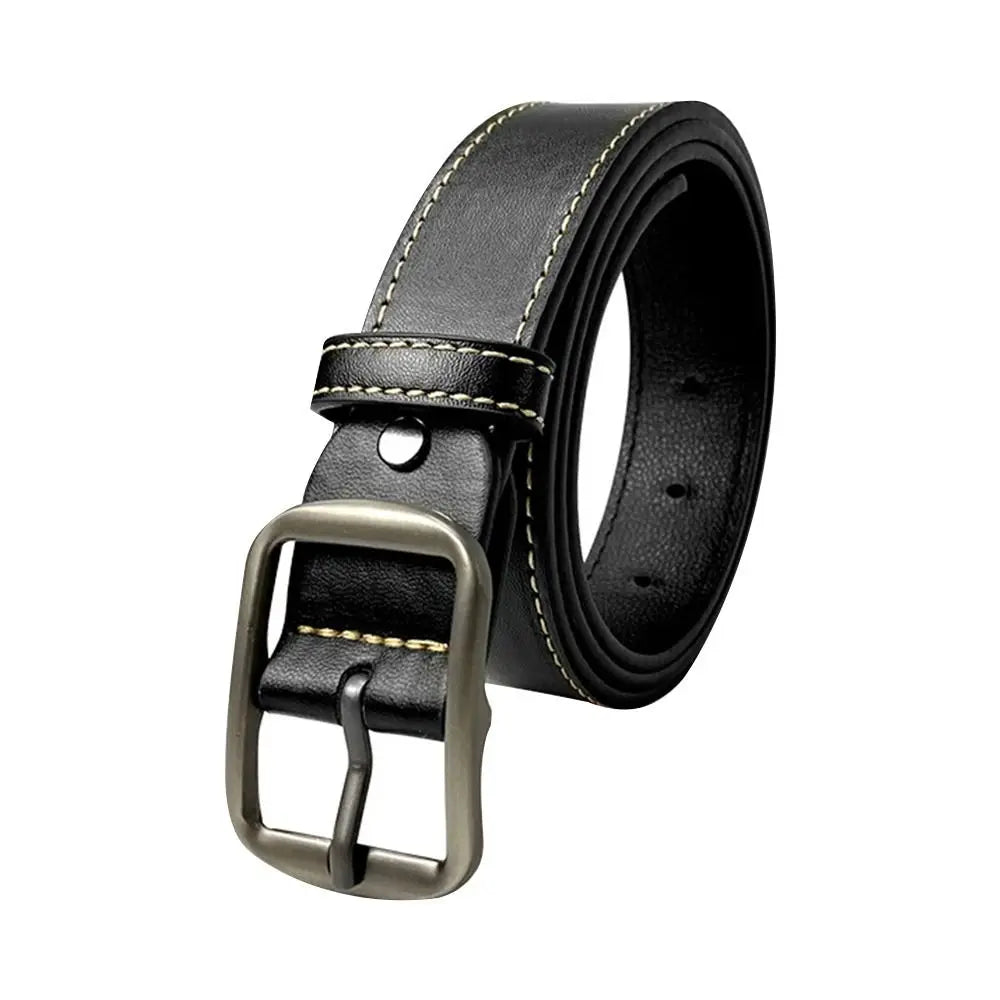 Leather Belt For Men Pin Buckle Jeans Black Belt Chic Luxury Brand Ladies Vintage Strap Waistband