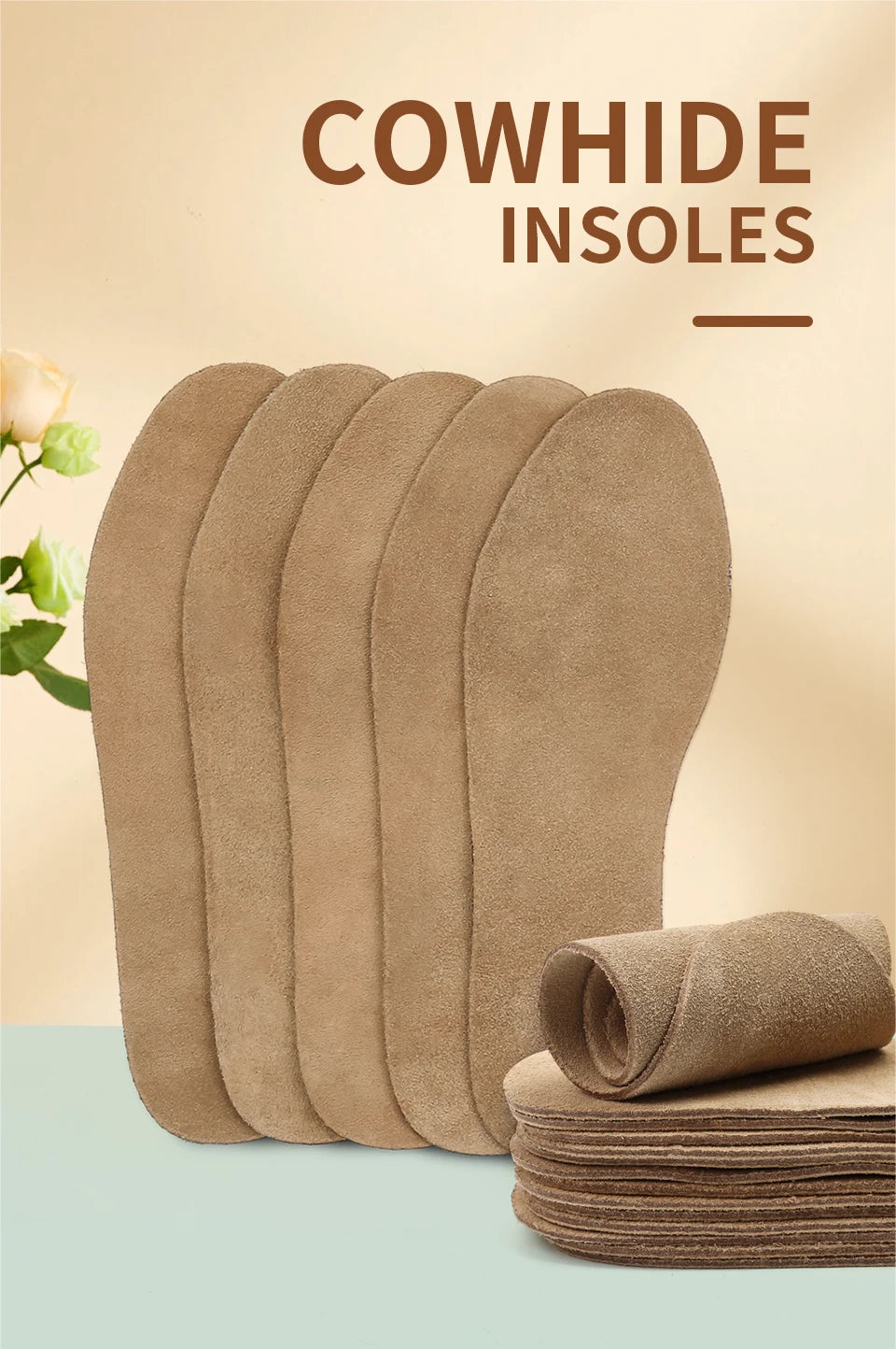 Deodorant Trimmed Cowhide Insoles for Children Shoe Insole Trimmable Men's Sneakers Ankle Boots for Women Sneaker Women's Boot