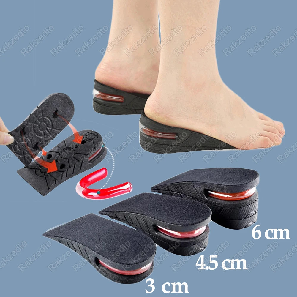 Height Increase Insoles for Men Women Heel Shoe Lift Insert Air Cushion Heightening Insoles Adjustable Shock Absorbing Foot Pad