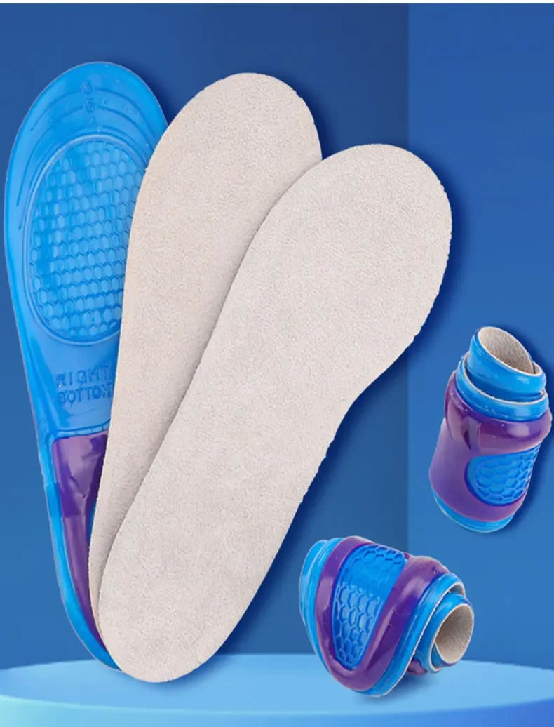 1 Pair Man Women Orthotic Arch Support Massage Insole Unisex Silicone Anti Slip Gel Soft Sport Shoe Pad Shock Absorption