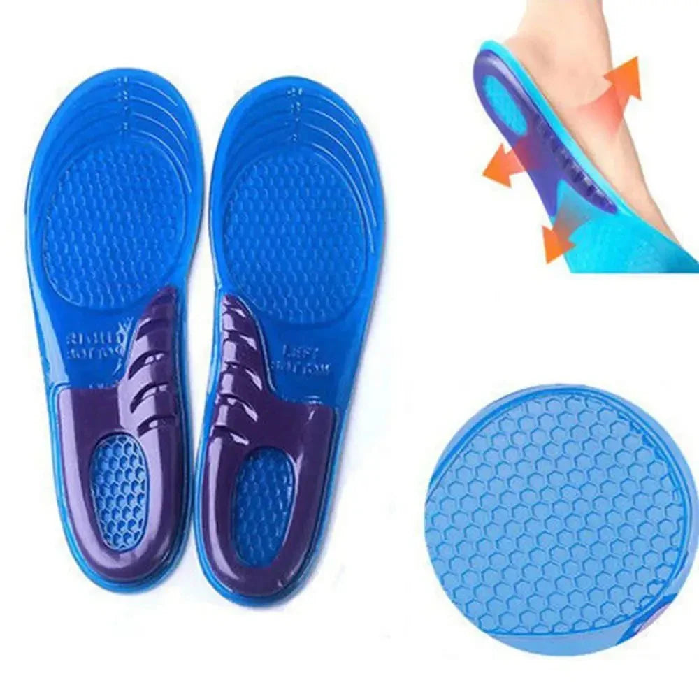 1 Pair Man Women Orthotic Arch Support Massage Insole Unisex Silicone Anti Slip Gel Soft Sport Shoe Pad Shock Absorption