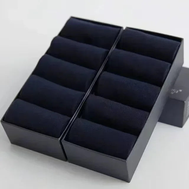 20Pcs/Lot Men's Pure Cotton Socks Plus Size Solid Color Casual Office Business Long Socks Breathable Soft Men's Socks EU39-48