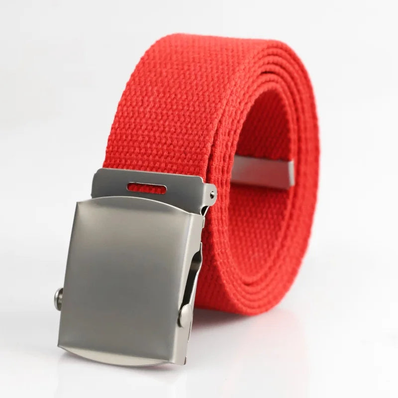 New Men's Canvas Belt Outdoor Wear-resistant Breathable Alloy Buckle Unisex Belt Youth Camouflage Sports waistband