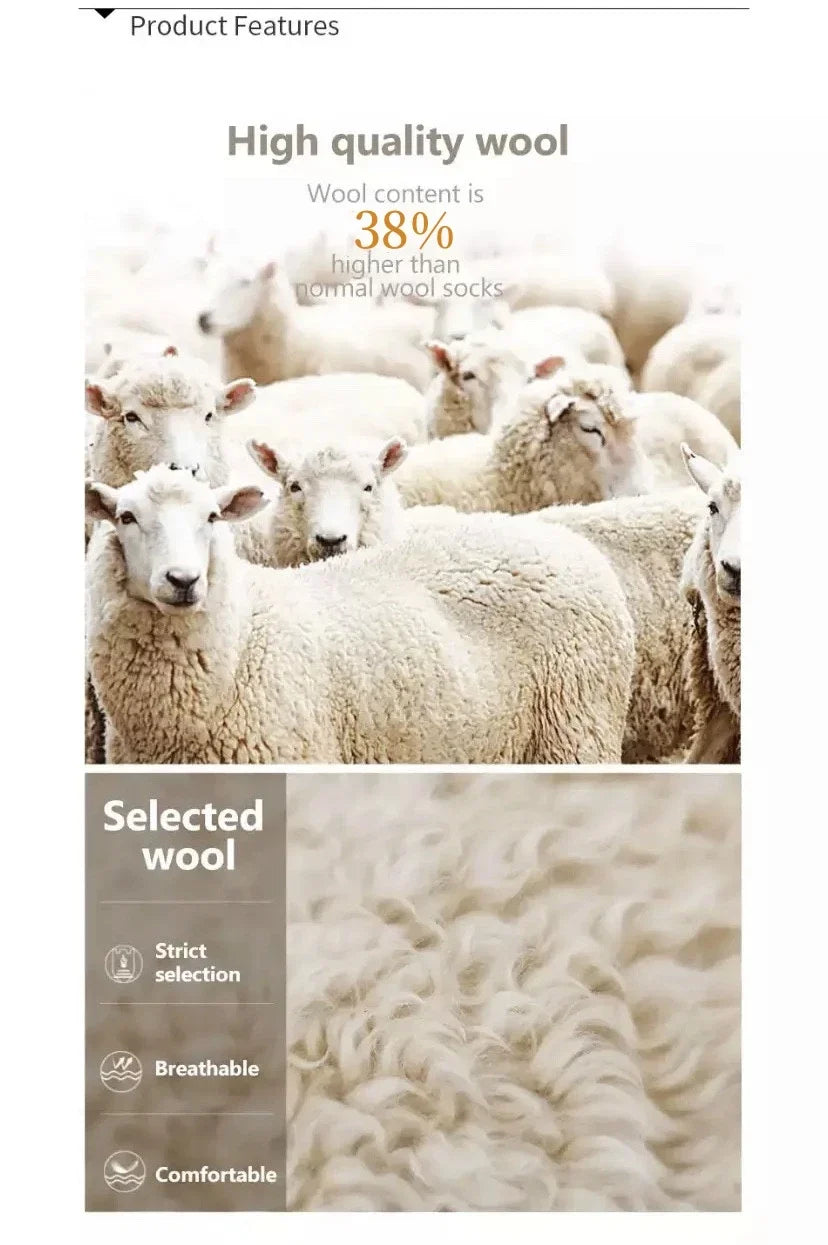 2Pairs/Men's Socks Super Thick Wool High Quality Merino Wool Socks Business Fall Winter Comfortable Mid-leg Socks Large Size Men