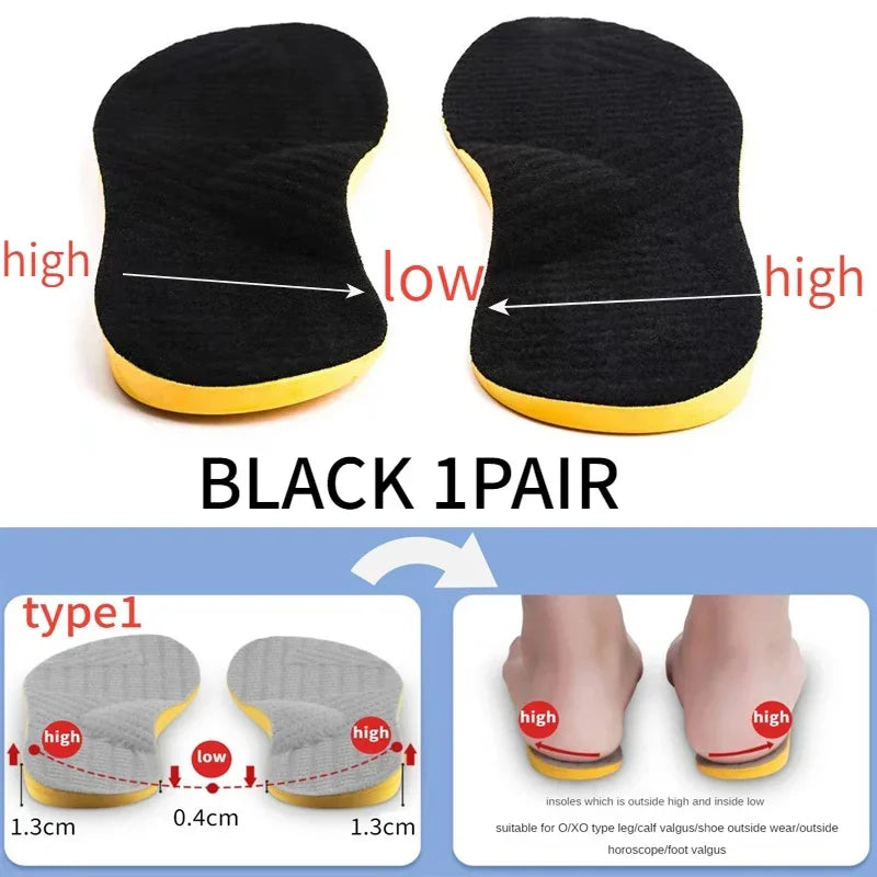 Orthotic Insoles For Flat Feet Arch Support Orthopedic Shoes Sole PU Insoles For Feet Men Women O/X Leg Corrected Care Pad