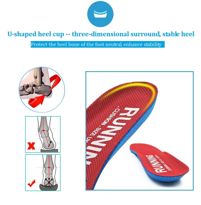 Shock Absorbing Insoles For Shoes Sole Mesh Deodorant Breathable Cushion Running Insoles For Feet Man Women Orthopedic Insoles