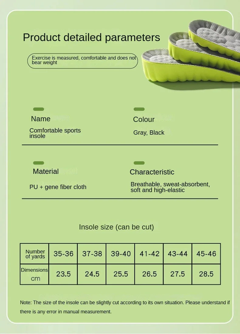 Orthopedic Memory Foam Sport Support Insert Feet Care Insoles for Shoes Men Women Orthotic Breathable Running Cushion Men Women