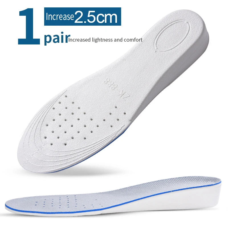 1Pair Invisible Height Increase Insoles for Shoes Breathable Comfortable for Feet Women Men Shoes Heel Lift Orthopedic Care Pads