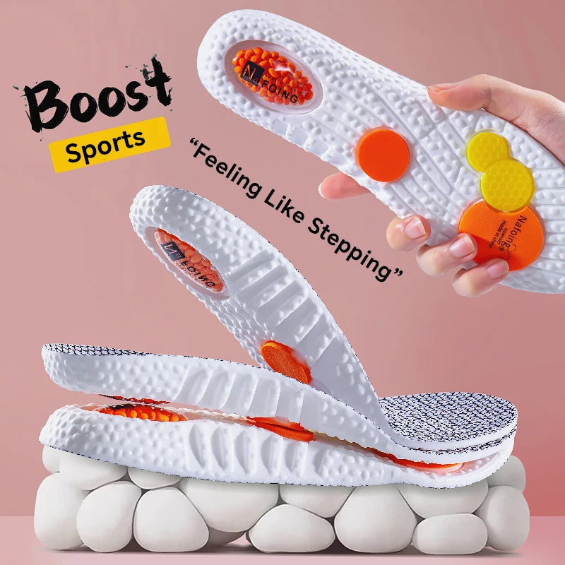 Sport Shock Absorption Insoles Green EVA Air Cushion Breathable Arch Support Orthopedic Shoes Pad Men Women Feet Care Insoles