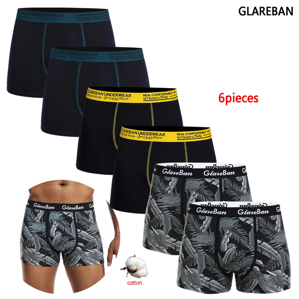 6pcs Pack 2024 Brand Boxer Fashion Style Men Panties Cotton Underwear Male And Underpants For Homme Luxury Set Shorts Box Slips