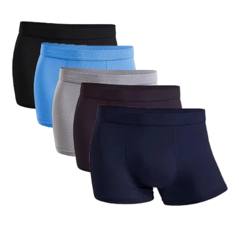 5 Packs Bamboo Boxers Man XL XXL XXXL XXXXL 5XL 6XL Plus Size Underwear Men Flat Feet Gym Shorts Panties Black Underpants Gifts
