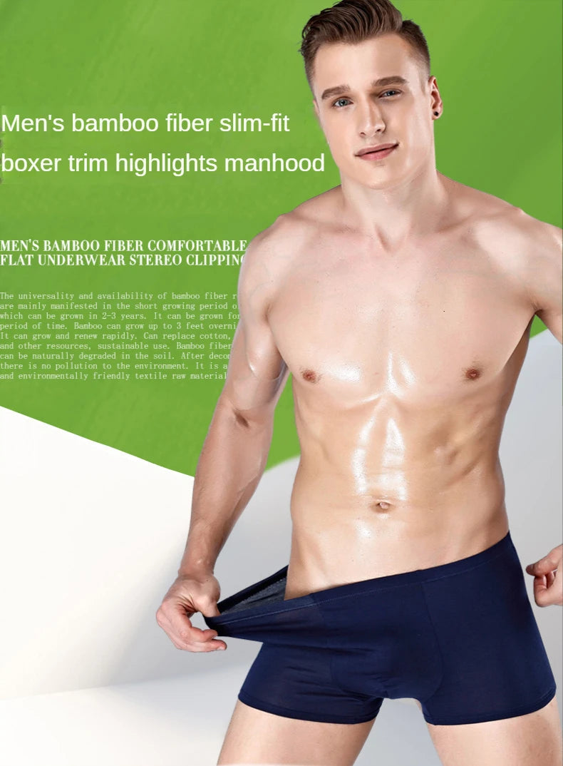 5 Packs Bamboo Boxers Man XL XXL XXXL XXXXL 5XL 6XL Plus Size Underwear Men Flat Feet Gym Shorts Panties Black Underpants Gifts
