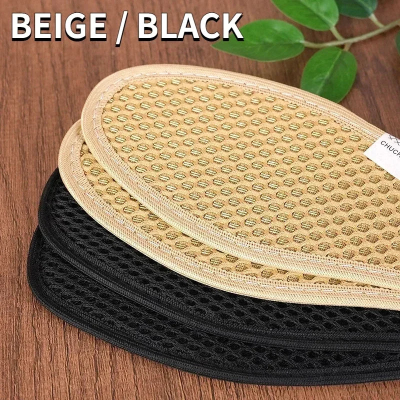 Bamboo Insoles Deodorant Insoles Mesh Breathable Absorb-Sweat Shoe Pads Running Sport Insert Light Weight Cushion for Men