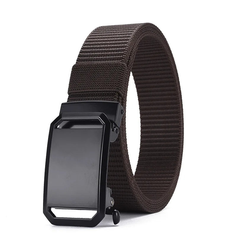The New Men's 125cm Buckle Belt Nylon Braided Lightweight Breathable Daily Commuter Men's Belt