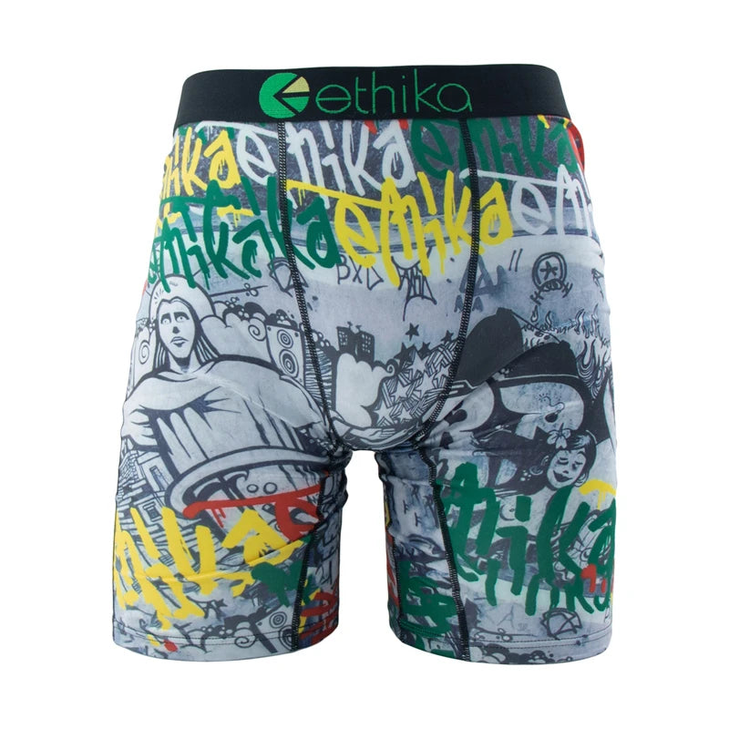 ETHIKA 1Pcs Men Underwear Sexy Boxershorts Breathable Mens Trunks Plus Size S-3XL Man Swimming Underpants Men's Panties Boxers