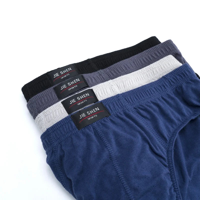 4 Pcs/Lot Men's 100% Cotton Breathable Briefs Comfortable Male Underwear Lingerie Panties Underpants Plue Size Xl -5Xl