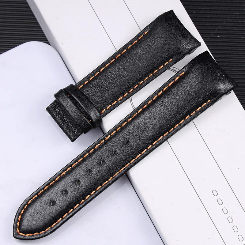 Genuine Leat/her Watch Strap for Tissot T035 Watchband Men's 1853 T035627 T035617 T035407 Series Arc Mouth Belt 22mm 23mm 24mm