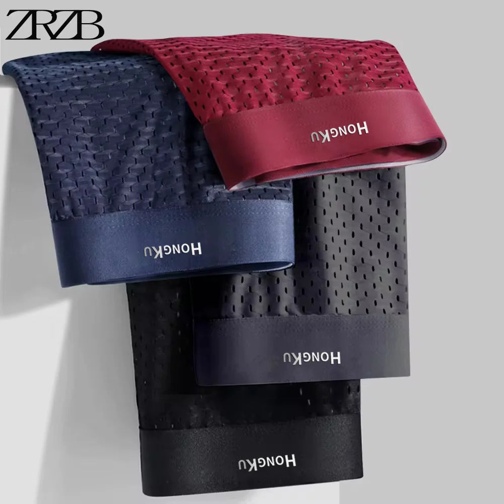 4/5 PCS Men's Panties Men Underwear Boxershorts Men Boxer Ropa Interior Hombre Calzoncillos Breathable Bamboo Hole Large Size