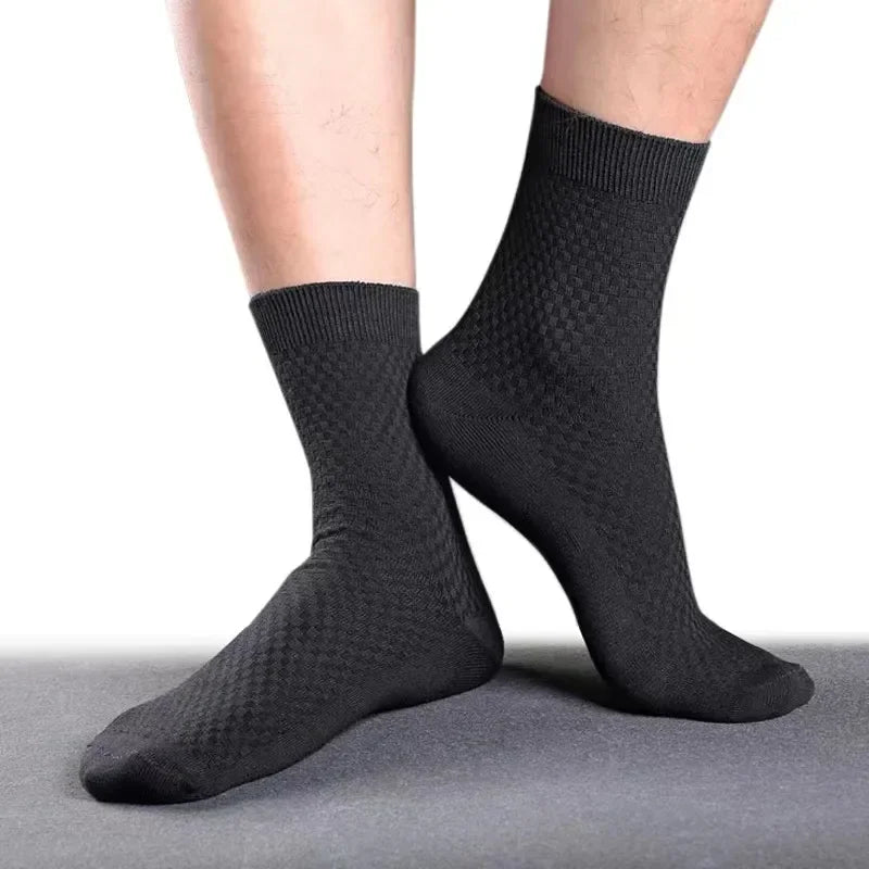 5Pairs/Lot Men's Socks High Quality Bamboo Fiber Business Breathable Deodorizing Socks Men's Casual Socks Large Size EU38-46