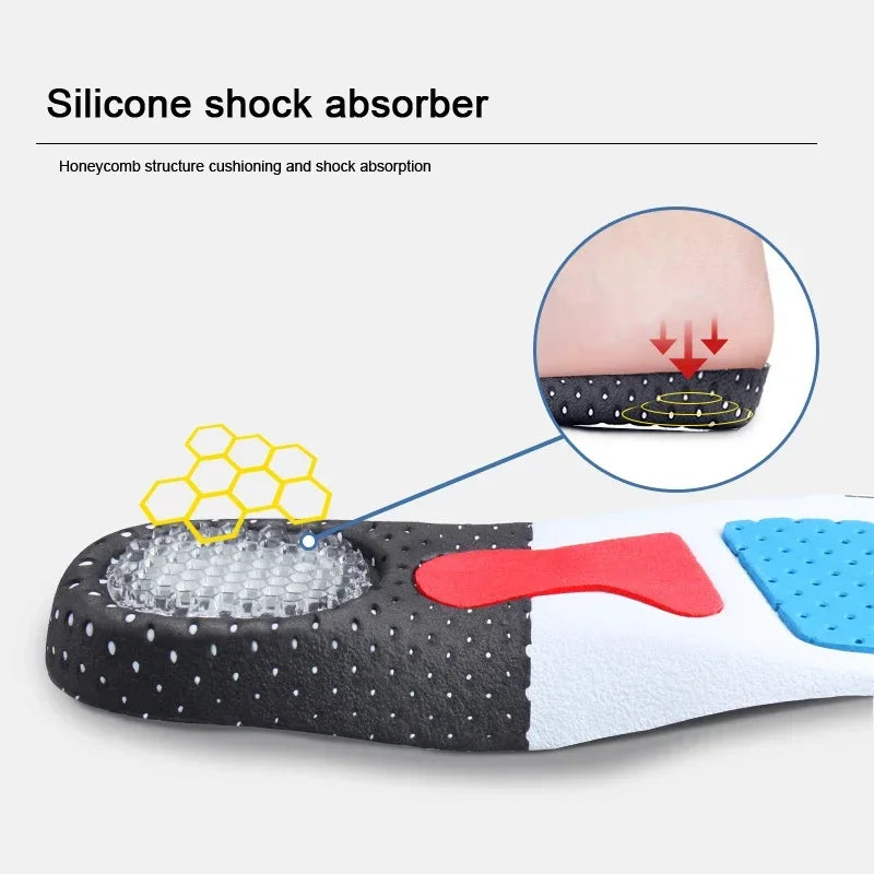 6Pcs Orthopedic Insoles for Feet Arch Support Plantar Fasciitis Orthopedic Insole Silicone Shock Absorbing Soft Running Cushion