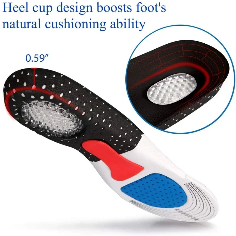 6Pcs Orthopedic Insoles for Feet Arch Support Plantar Fasciitis Orthopedic Insole Silicone Shock Absorbing Soft Running Cushion
