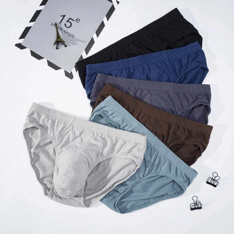 4 Pcs/Lot Men's 100% Cotton Breathable Briefs Comfortable Male Underwear Lingerie Panties Underpants Plue Size Xl -5Xl