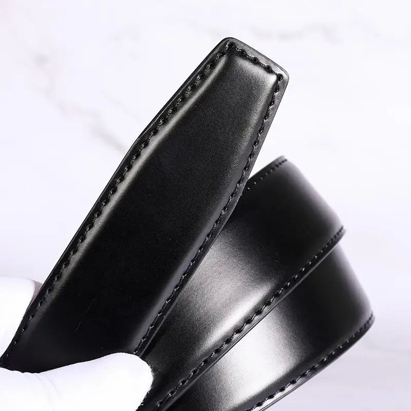 1pcs/2.8CM/3.3CM - Belt for Men Men's Business Belt Reversible Genuine Cowhide Leather Belt No Buckle Rotating Buckle