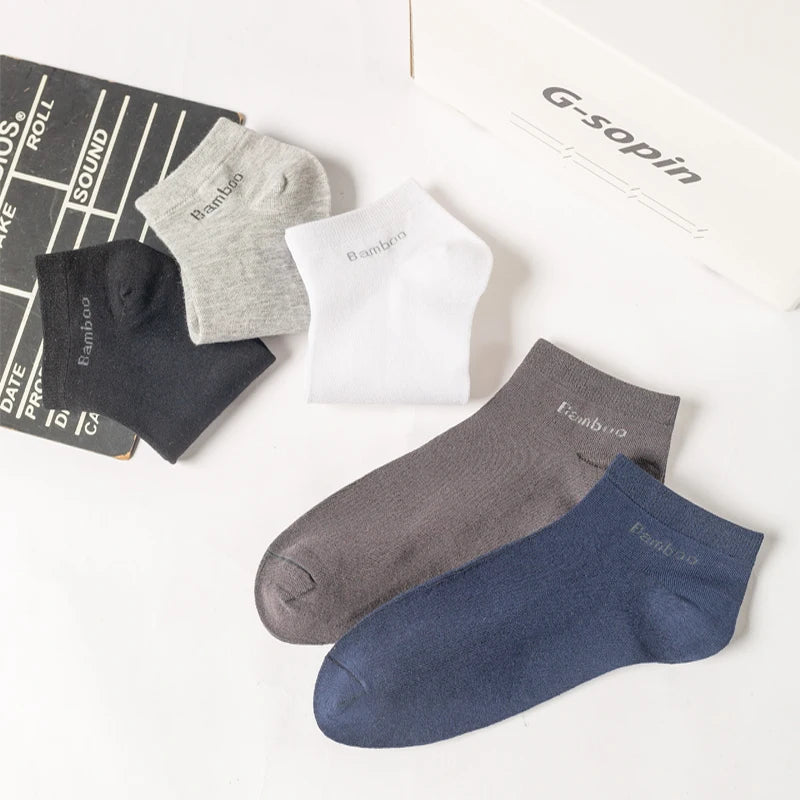 High Quality 10Pairs/Lot Men's Bamboo Fiber Socks Short Casual Breatheable Anti-Bacterial Man Ankle Socks New black busines