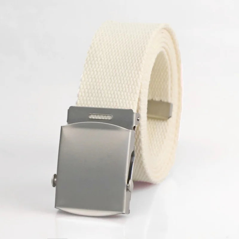 New Men's Canvas Belt Outdoor Wear-resistant Breathable Alloy Buckle Unisex Belt Youth Camouflage Sports waistband